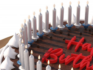 Birthday Cake 8K 3D Model