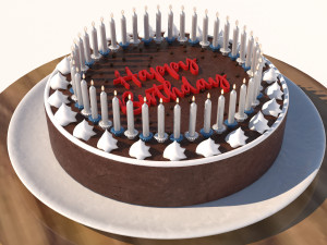 Birthday Cake 8K 3D Model