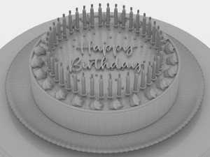 Birthday Cake 8K 3D Model