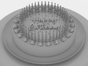 Birthday Cake 8K 3D Model