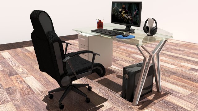 Gaming Setup 8K 3D Model .c4d .max .obj .3ds .fbx .stl .blend 