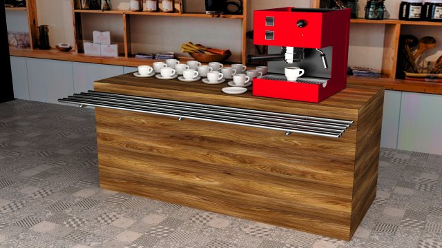 Coffee Unit 8K 3D Model .c4d .max .obj .3ds .fbx .stl .blend 