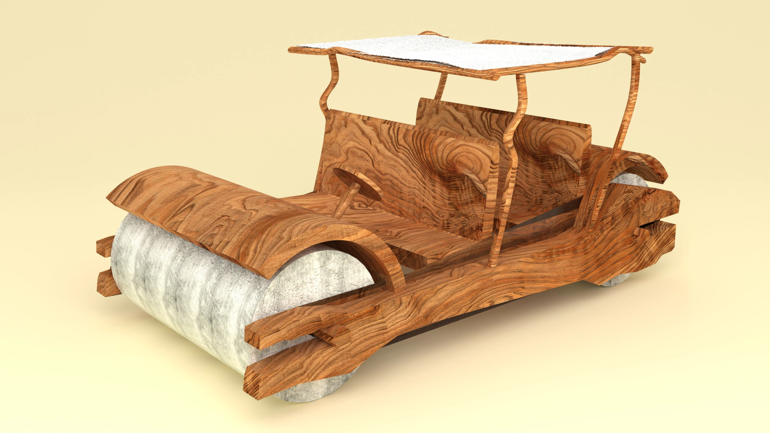 Stone Age Car 4K 3D Model .c4d .max .obj .3ds .fbx .stl .blend