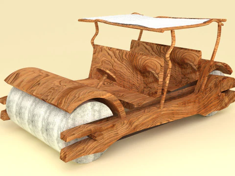 Stone Age Car 4K 3D Model