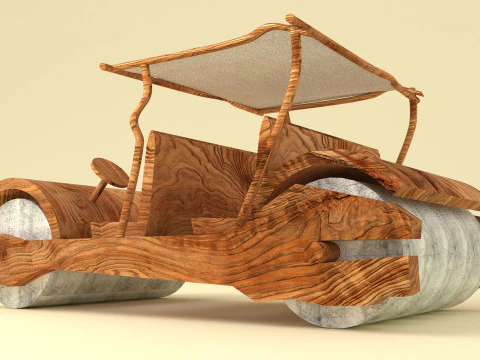 Stone Age Car 4K 3D Model