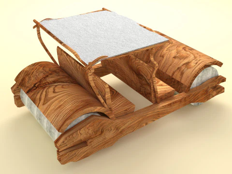 Stone Age Car 4K 3D Model