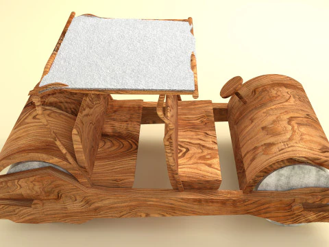 Stone Age Car 4K 3D Model