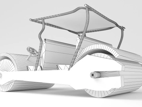 Stone Age Car 4K 3D Model