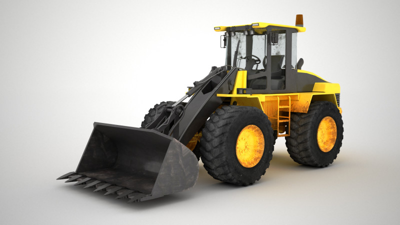 Wheel Loader 4K Model 3D .c4d .max .obj .3ds .fbx .stl .blend 