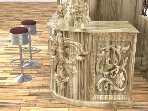 American Bar 3 - 8K 3D Model