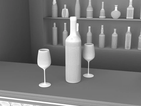 American Bar 3 - 8K 3D Model