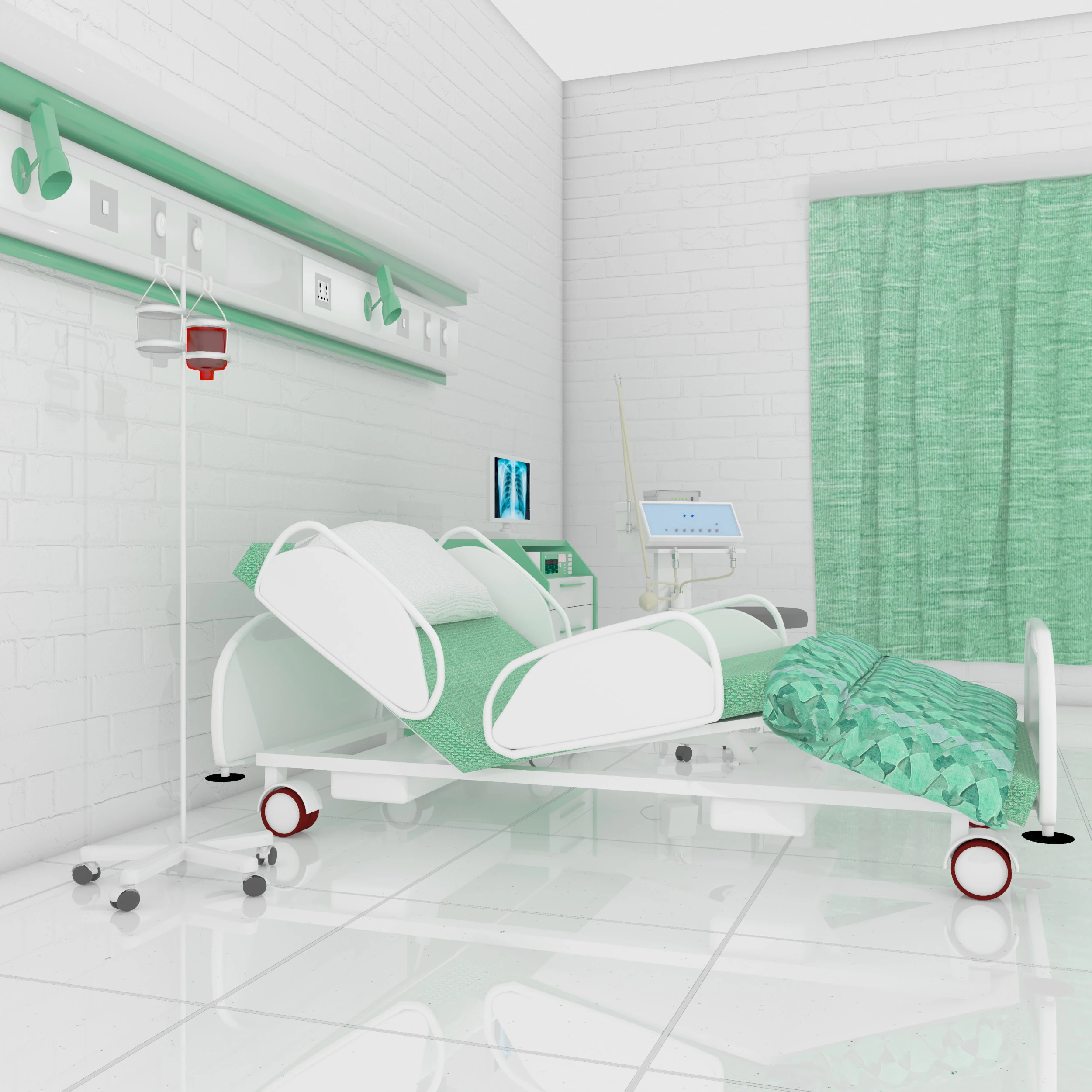 Intensive Care Unit 6 - 4K 3D Model .c4d .max .obj .3ds .fbx .stl .blend 