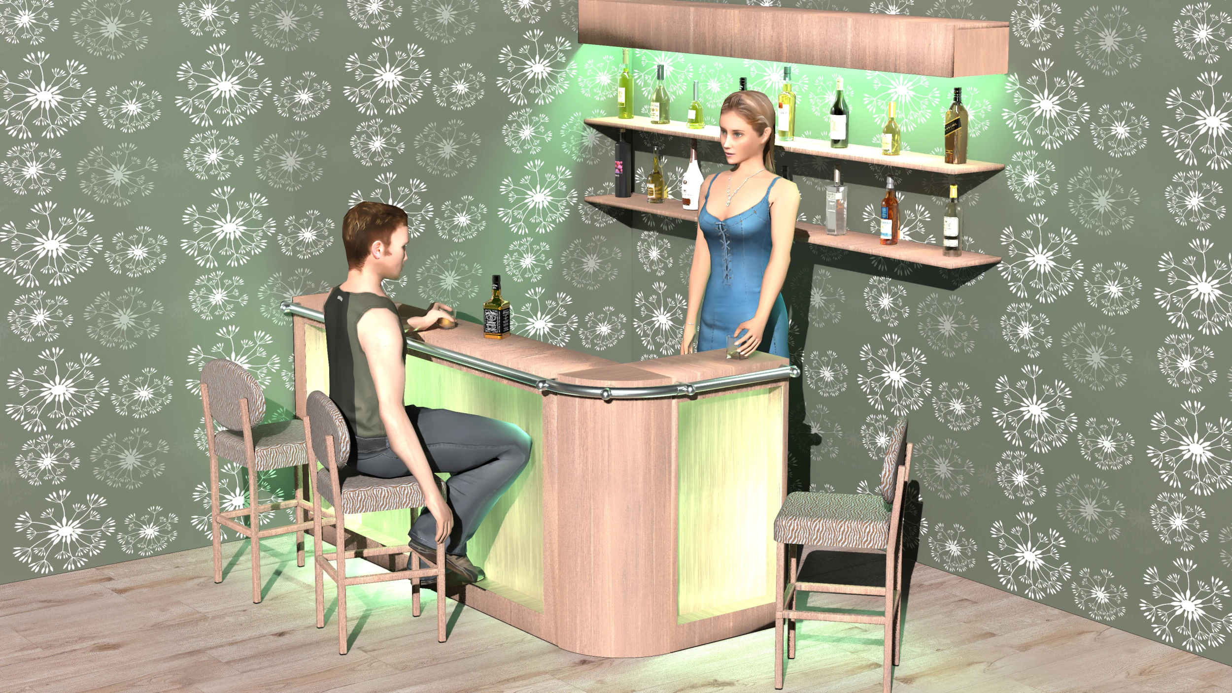 Barra Americana 4K Modelo 3D .c4d .max .obj .3ds .fbx .stl .blend 