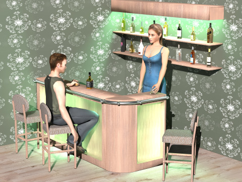American Bar 4K Modèle 3D
