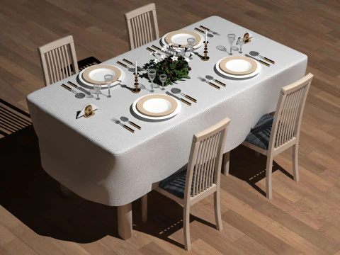 Mesa de cena 2 - 8K Modelo 3D