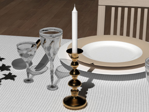 Dinner Table 2 - 8K 3D Model
