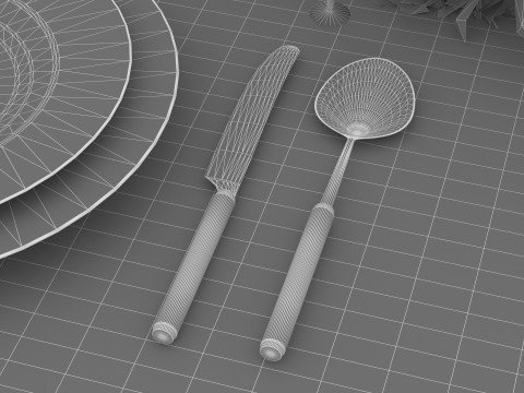 Dinner Table 2 - 8K 3D Model