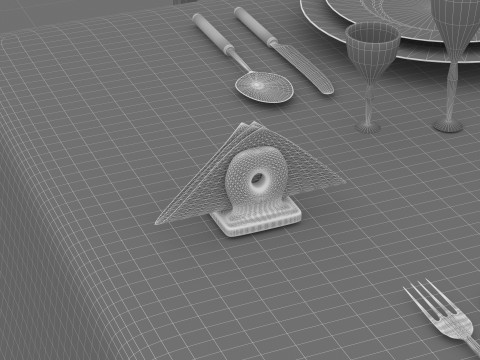 Dinner Table 2 - 8K 3D Model
