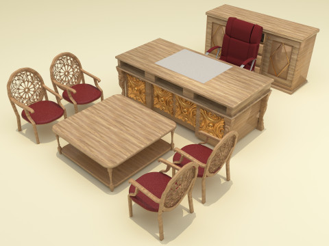 Office Room Set 8K 3D Model