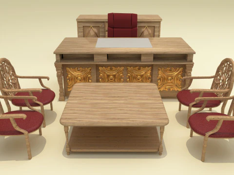 Office Room Set 8K 3D Model
