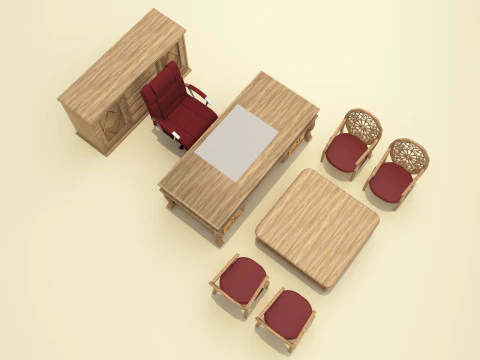 Office Room Set 8K 3D Model