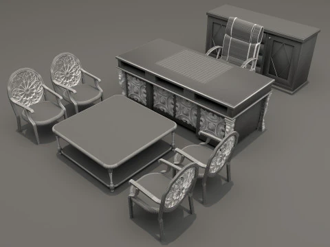 Office Room Set 8K 3D Model