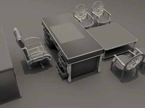 Office Room Set 8K 3D Model