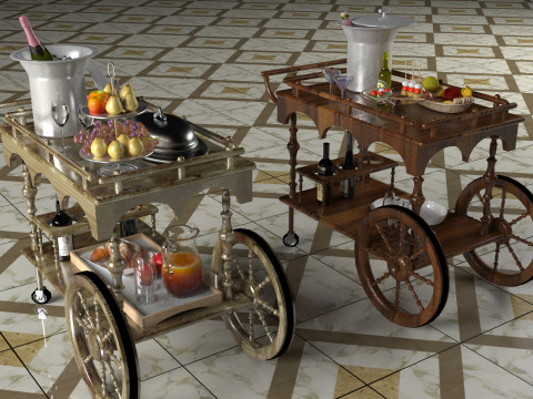 Service Carts - Full and Empty 8K Modelo 3D