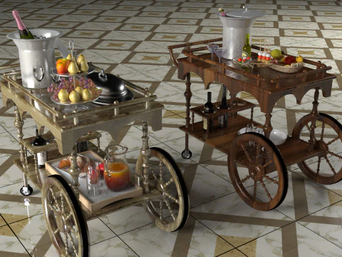 Carrelli di servizio: pieni e vuoti 8K Modello 3D