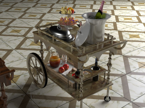 Service Carts - Full and Empty 8K 3D Model