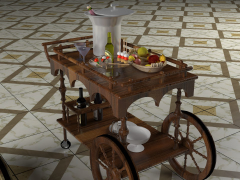Service Carts - Full and Empty 8K 3D Model