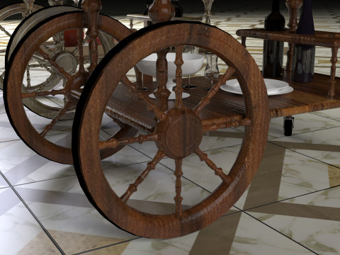 Service Carts - Full and Empty 8K 3D Model
