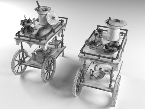 Service Carts - Full and Empty 8K 3D Model