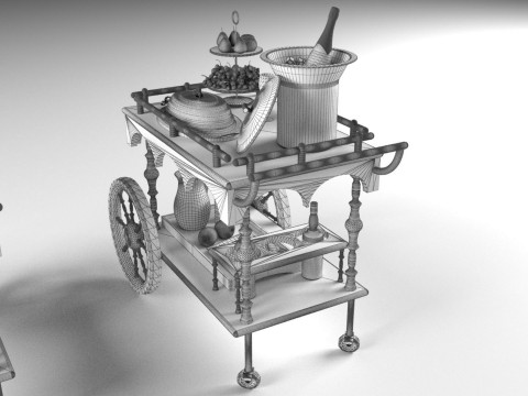 Service Carts - Full and Empty 8K 3D Model