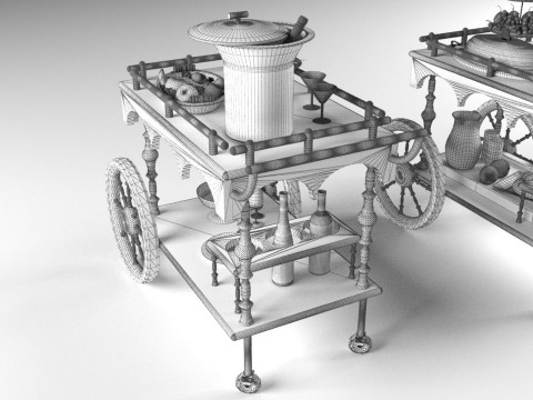 Service Carts - Full and Empty 8K 3D Model