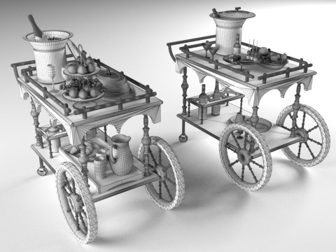 Service Carts - Full and Empty 8K 3D Model