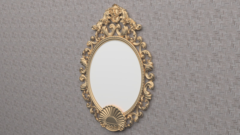 Classic Mirror 8K 3D 模型 .c4d .max .obj .3ds .fbx .stl .blend 