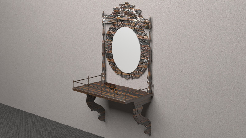 Wall Console 8K Model 3D .c4d .max .obj .3ds .fbx .stl .blend 