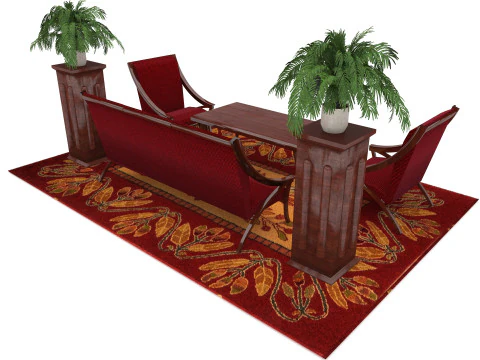 Sitting Room Set 8K 3D Model