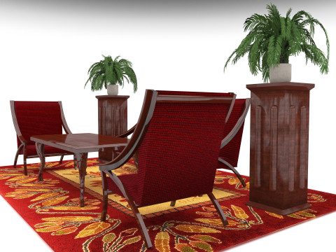 Sitting Room Set 8K Modèle 3D