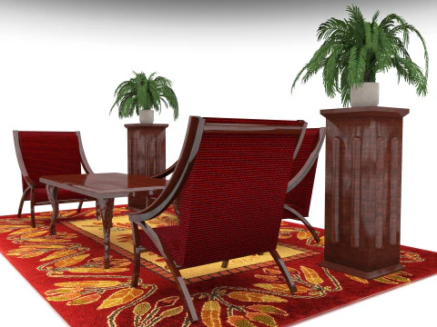 Sitting Room Set 8K 3D Model