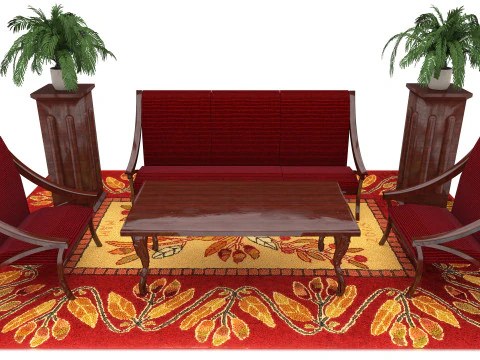 Sitting Room Set 8K 3D Model