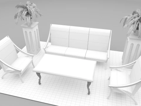 Sitting Room Set 8K 3D Model