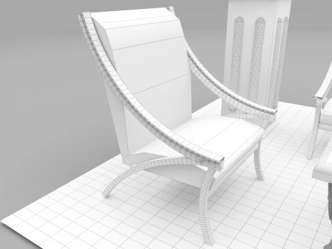 Sitting Room Set 8K 3D Model