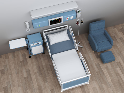 Hospital Room 10 - 8K 3D Model