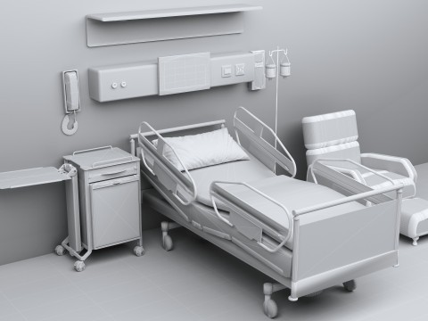 Hospital Room 10 - 8K 3D Model