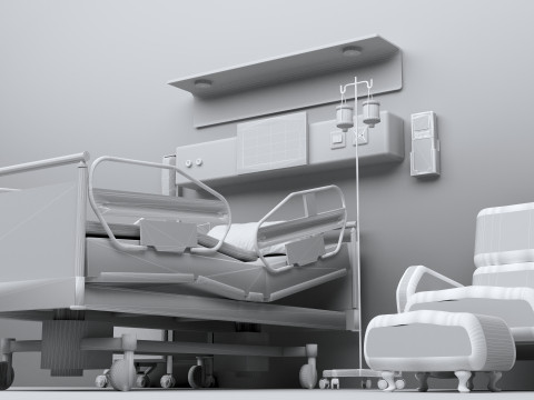 Hospital Room 10 - 8K 3D Model