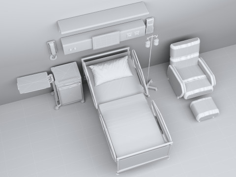 Hospital Room 10 - 8K 3D Model