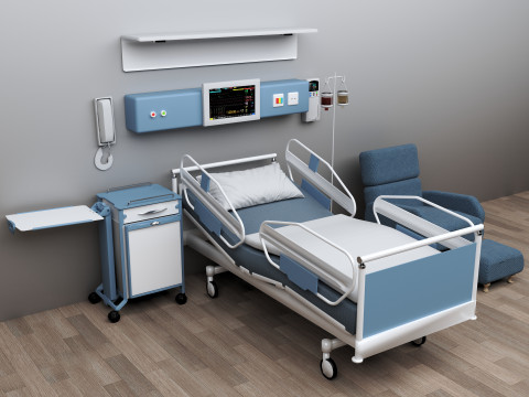 Hospital Room 10 - 8K 3D Model