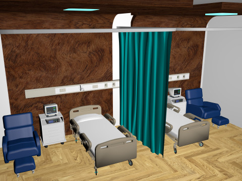 Hospital Ward 9 - 8K 3D Model